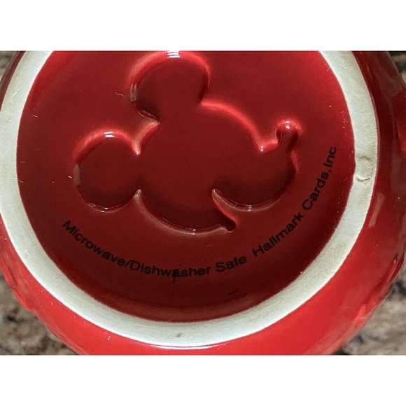 Mickey and Minnie Red Coffee Mug Raised Pattern Hallmark Collection Disney - Picture 12 of 13
